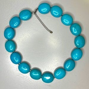 Genuine turquoise large bead necklace